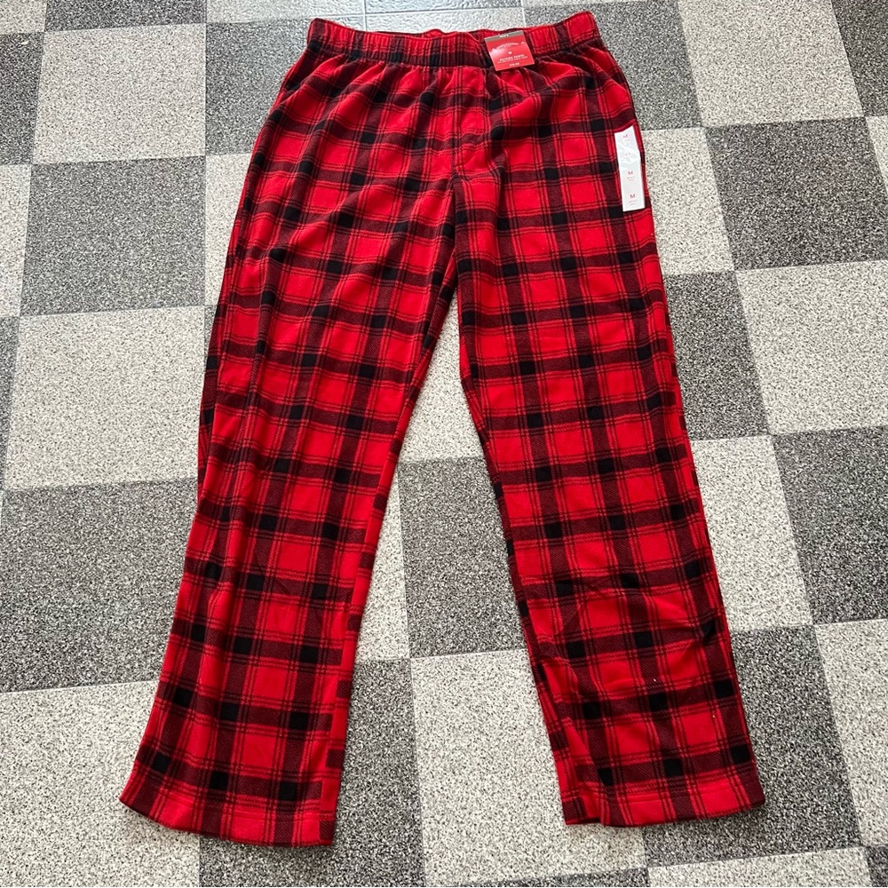 ❤️3/$15 Wondershop Men's Red and Black Plaid Pajama Pants- M - Picture 2 of 6